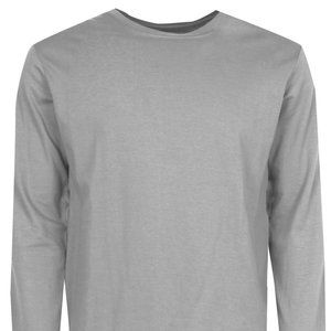 Mens Long Sleeve Longline Scoop T shirt Silver XL